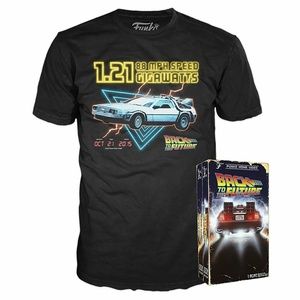 Back To The Future Shirt DeLorean Retro VHS Funko